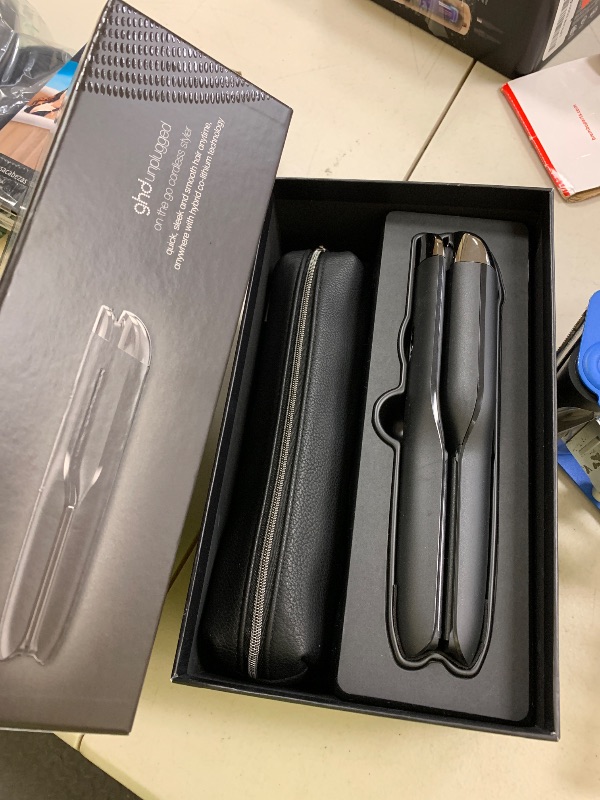 Photo 1 of ghd Unplugged Styler ? 1" Cordless Flat Iron Hair Straightener, Professional Travel Straightening Iron with Heat-Resistant Case, USB-C Charging for 20-Minutes of Use ? Black