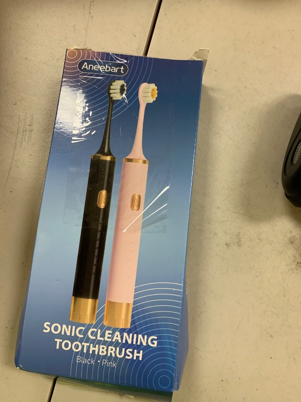 Photo 1 of Black & Pink Electric Toothbrush for Adults, 2 Pack Toothbrush?USB Rechargeable Sonic Toothbrush with 12 Brush Heads, Smart Timer, 6 Modes, 2-Hour Fast Charge Last 30 Days