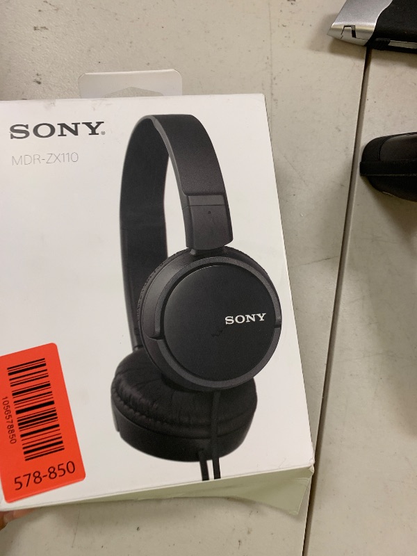 Photo 1 of Sony ZX Series Wired On-Ear Headphones, Black MDR-ZX110