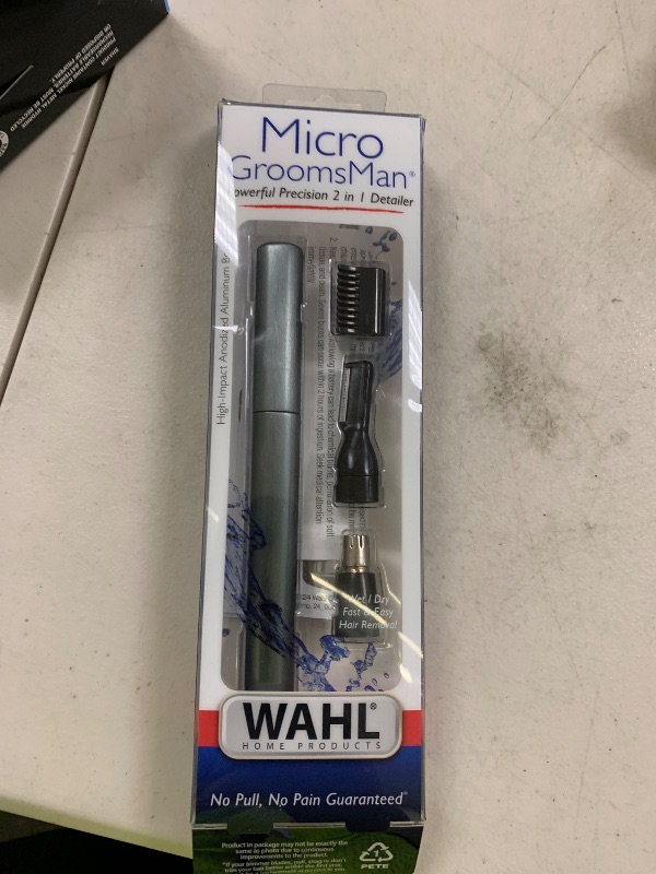 Photo 1 of Wahl Micro Groomsman Battery Personal Trimmer for Hygienic Grooming with Rinseable, Interchangeable Heads for Eyebrows, Neckline, Nose, Ears, & Other Detailing - 05640-600