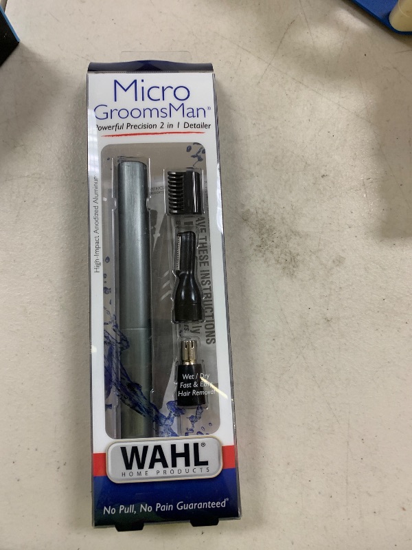 Photo 1 of Wahl Micro Groomsman Battery Personal Trimmer for Hygienic Grooming with Rinseable, Interchangeable Heads for Eyebrows, Neckline, Nose, Ears, & Other Detailing - 05640-600