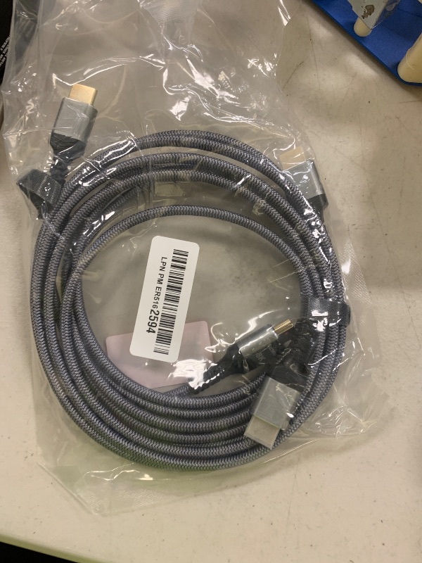 Photo 1 of 10K 8K HDMI 2.1 Cable 2-Pack 6.6FT, Highwings Certified 48Gbps Ultra High Speed Slim HDMI Cord,Support 4K@120Hz 8K@60Hz, HDCP 2.2&2.3, Dynamic HDR,eARC,DTS:X, Compatible with Roku TV/HDTV/PS5/Blu-ray