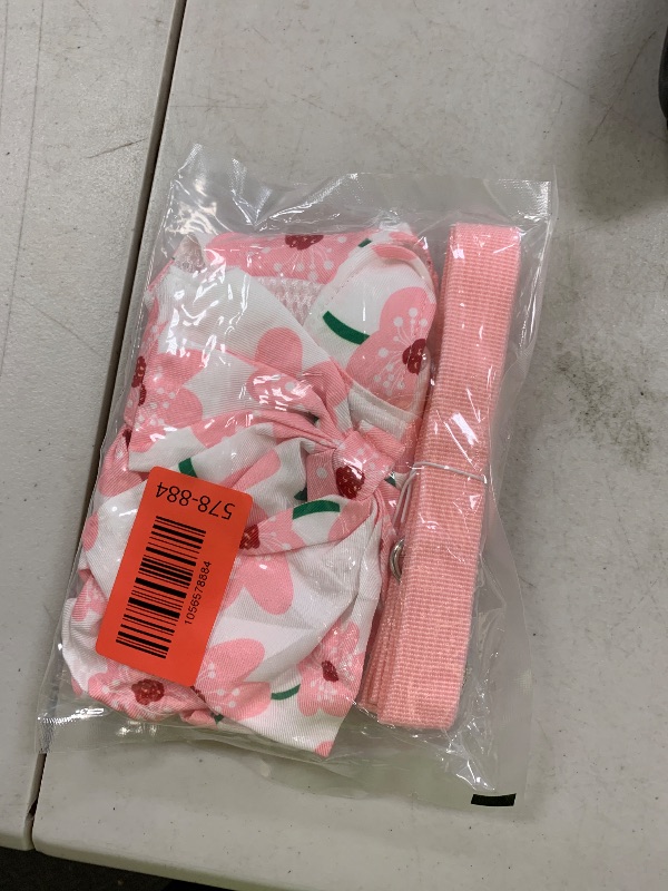 Photo 1 of HJZHII Dog Dresses for Small Dogs Girls, Floral Print Puppy Clothes Bowknot Harness Dress Doggy Princess Spring Summer Breathable Female Pet Skirts Outfits with Collar Leash Attachment(Pink, S)