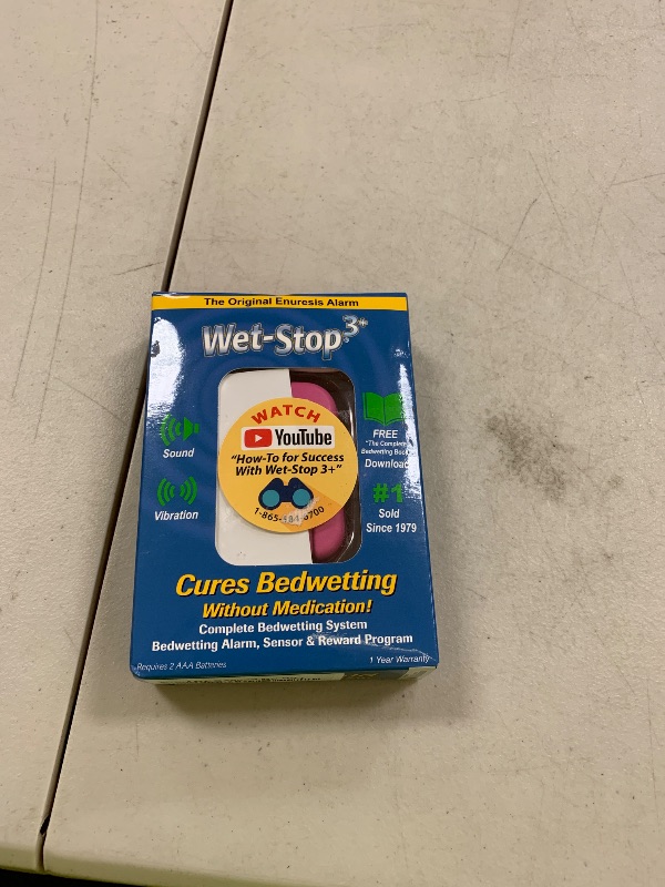 Photo 1 of Wet-Stop 3 Bedwetting Enuresis Alarm with Loud Sound and Strong Vibration for Boys or Girls, Proven Solution for Bedwetters (Pink)