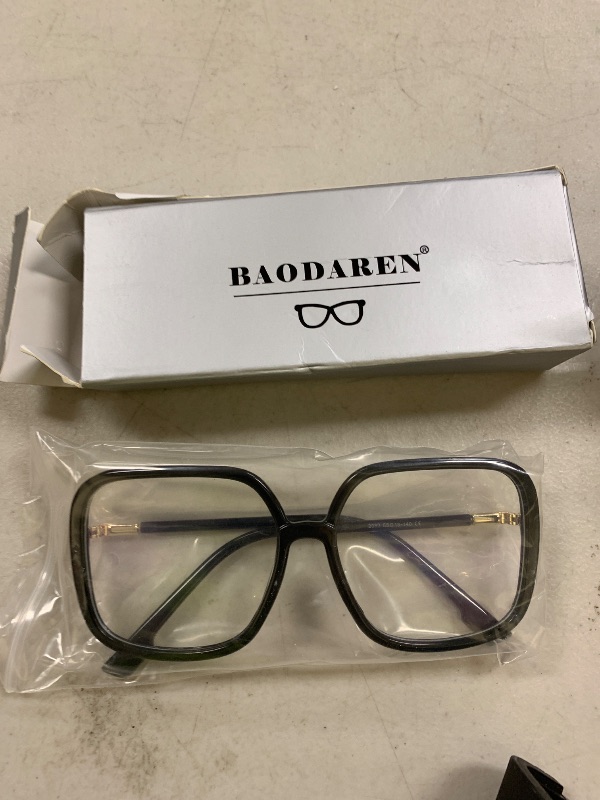 Photo 1 of BAODAREN Blue Light Blocking Glasses Oversized Square Frame Women/Men Anti Eyestrain Computer Eyeglasses L3000A (Black)