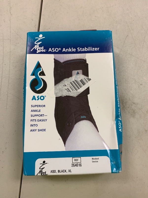 Photo 1 of Med Spec ASO Ankle Stabilizer (X-Large, Black) – Ankle Brace for Sprained Ankle and Peroneal Tendonitis, Orthopedic Ankle Support for Men, Women, Adults, Teens and Kids, Sports Injury Recovery, 264016