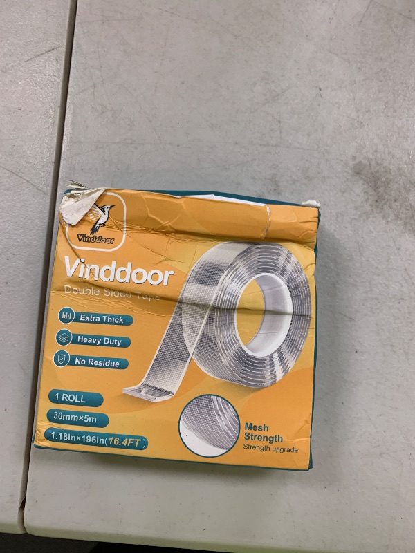 Photo 1 of Vinddoor Double Sided Tape, Heavy Duty Nano Mesh Tape (16.4FT), Mounting Tape Mounting Tape Wall Decor, Clear Removable Sticky Adhesive Strips No Damage Wall Strips Poster Room