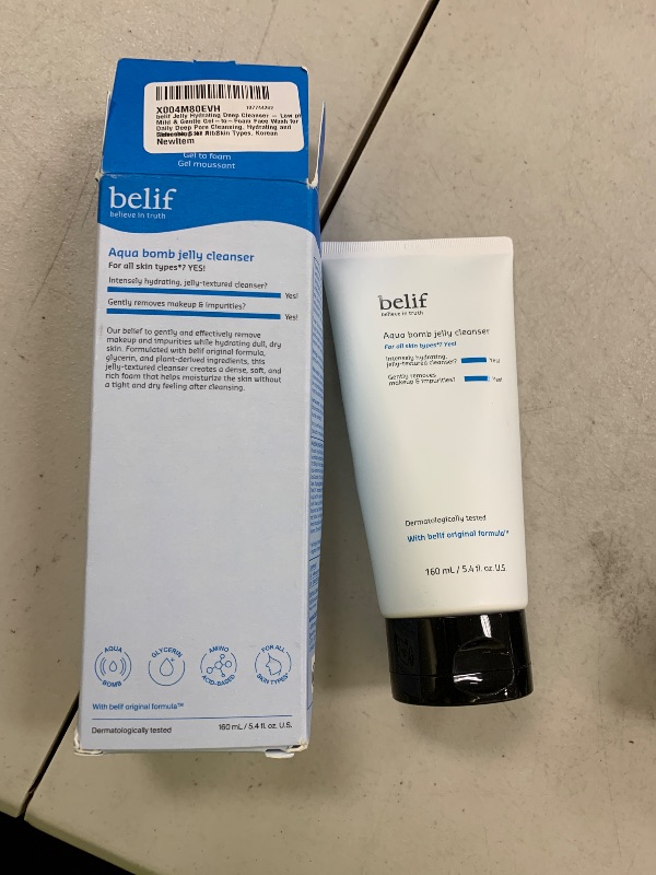 Photo 1 of belif Jelly Hydrating Deep Cleanser – Low pH Mild & Gentle Gel-to-Foam Face Wash for Daily Deep Pore Cleansing, Hydrating and Refreshing for All Skin Types, Korean Skincare, 5.41 fl.oz