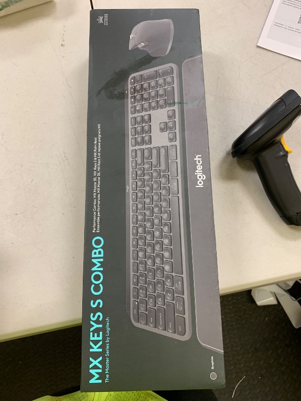 Photo 1 of Logitech MX Keys S Combo - Performance Wireless Keyboard and Mouse with Palm Rest, Customizable Illumination, Fast Scrolling, Bluetooth, USB C, for Windows, Linux, Chrome, Mac