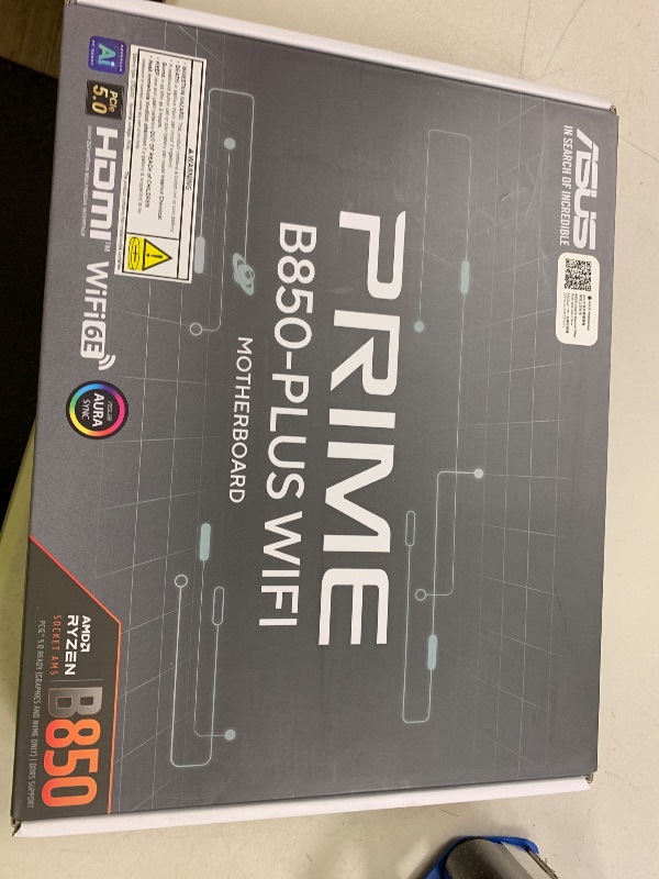 Photo 1 of ASUS Prime B850-PLUS WiFi AMD AM5 AMD B850 ATX Motherboard, DDR5, PCIe 5.0 Ready, 3X M.2, Wi-Fi 6E, 2.5Gb LAN, DisplayPort, HDMI™, USB 10Gbps Type-A & Type-C®, BIOS Flashback™, Aura Sync, AI Advisor