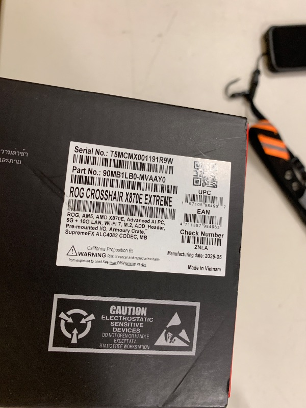 Photo 1 of ASUS ROG Crosshair X870E Extreme AMD X870E AM5 E-ATX Gaming Motherboard – 20+2+2 Power Stages, DDR5, PCIe 5.0, 5X M.2, 5G & 10G LAN, Wi-Fi 7, USB4 Type-C, 5” LCD, AI Overclocking & Networking