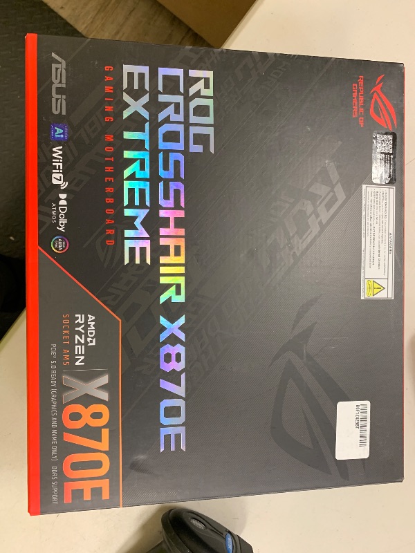 Photo 1 of ASUS ROG Crosshair X870E Extreme AMD X870E AM5 E-ATX Gaming Motherboard – 20+2+2 Power Stages, DDR5, PCIe 5.0, 5X M.2, 5G & 10G LAN, Wi-Fi 7, USB4 Type-C, 5” LCD, AI Overclocking & Networking