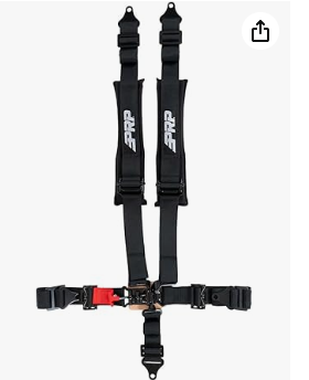 Photo 1 of PRP Seats 5 Point Racing Harness Black – 2" Belts, Removable Shoulder Pads, SFI 16.1 Certified