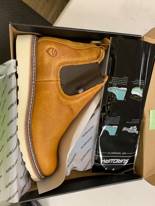 Photo 1 of SUREWAY 6” Mens Slip On Chlesea Work Boots for Men-Soft Toe,Goodyear Welt,Extremely Comfortable Durable Proved,Superior Oil/Slip Resistant,Thicker Leather,EH Safety Industrial Construction Boots 607 LT-BN