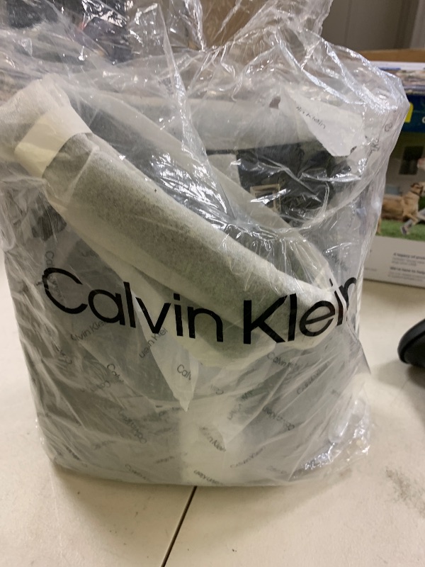 Photo 1 of Calvin Klein Women's Ash Crossbody Bag – Vegan Leather, Monogram, 2 Pockets, Black/Silver, One Size
