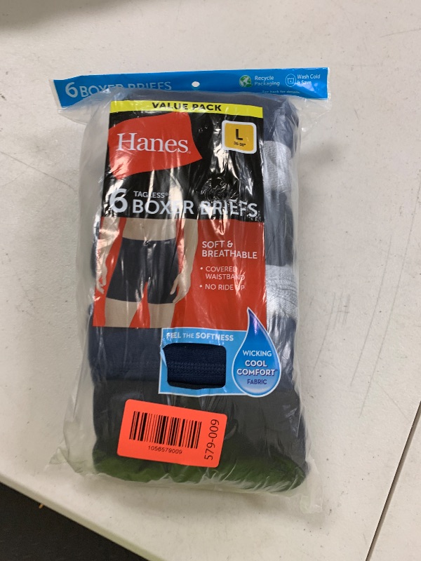 Photo 1 of Hanes mens Tagless Comfortsoft Waistband - Multiple Packs Available Boxer Briefs, 6 Pack Assorted, Large US
