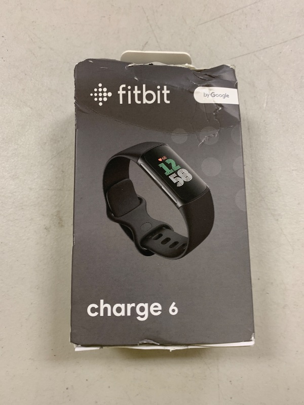 Photo 1 of Fitbit Charge 6 Fitness Tracker with Google apps, Heart Rate on Exercise Equipment, 6-Months Premium Membership Included, GPS, Health Tools and More, Obsidian/Black, One Size (S & L Bands Included)
