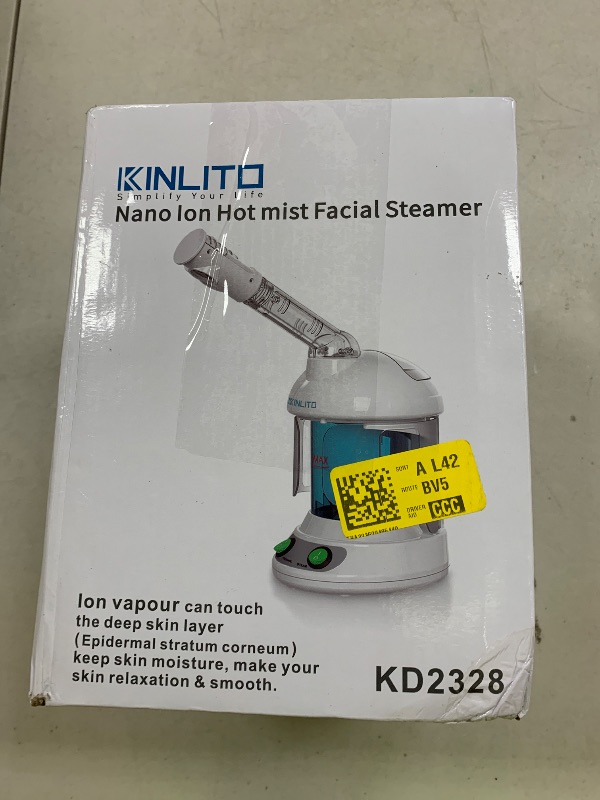 Photo 1 of KINLITO Facial Steamer - Ozone Steamer with 360° Rotatable Arm - 40 Min Steam Time - Humidifier - Unclogs Pores - Blackheads - Portable Facial Steamer for Personal Care Use at Home or Salon,White