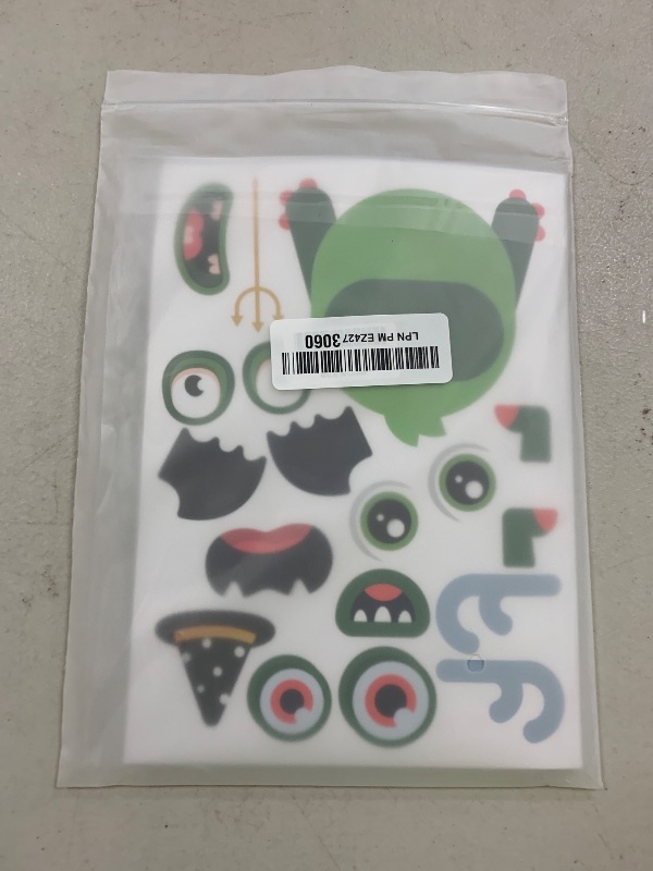 Photo 1 of Monster Make Your Own Stickers for Kids, Mix and Match Sticker Sheet Craft Gift Party Favors School Reward Valentines Halloween Games