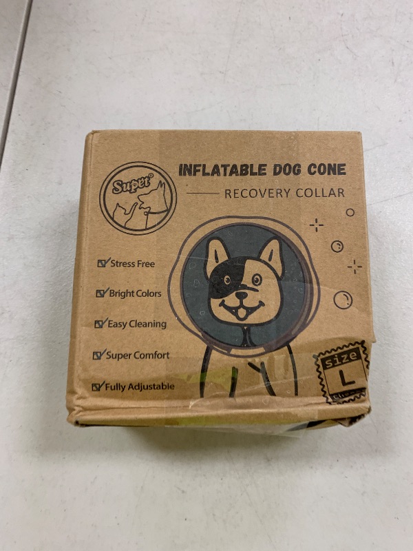 Photo 1 of Supet Raised Inflatable Dog Cone Collar to Stop Licking, Soft Dog Cone Alternative After Surgery, Doggie Neck Donut Collar for Small Medium Large Dogs