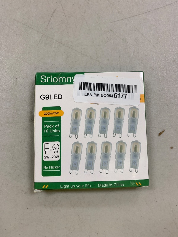 Photo 1 of Sriomny G9 LED Bulb 2W Equivalent to 20W Halogen lamp T4 G9 Natural White 4000K 120V G9 Base, 360°Omni-Directional Lighting, Home Lighting Non-dimming 200 lumens (10 Pack)