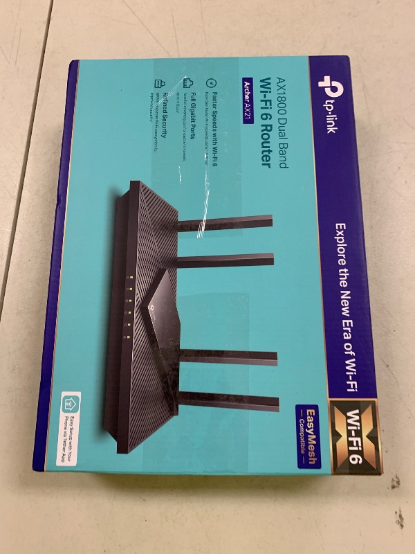 Photo 1 of TP-Link AX1800 WiFi 6 Router V4 (Archer AX21) – Dual Band Wireless Internet, Gigabit, Easy Mesh, Works with Alexa - A Certified for Humans Device, Free Expert Support