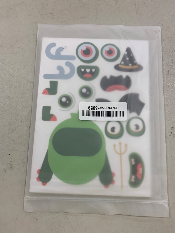 Photo 1 of Monster Make Your Own Stickers for Kids, Mix and Match Sticker Sheet Craft Gift Party Favors School Reward Valentines Halloween Games