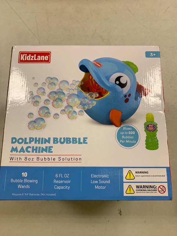 Photo 1 of Kidzlane Bubble Maker Machine for Kids - Big Bubbles Speed Blower for Toddler's Outdoor Party Play - Makes 500 to 1000 per Minute (Bubble Dolphin)