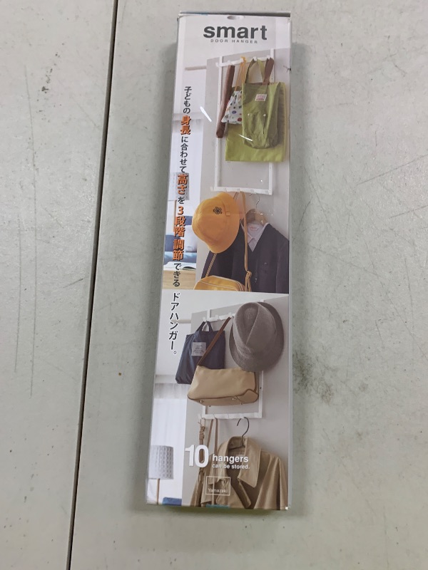 Photo 1 of Yamazaki 4892 Door Hanger with Adjustable Height, White, Approx. W11.8 x D 3.0 x H 18.1 x 18.1 inches (30 x 7.5 x 46 x 56 cm), Smart, 3-Level Adjustable Height, Door Hook