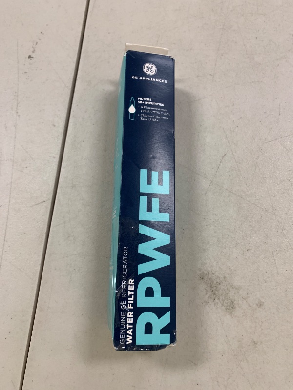 Photo 1 of GE RPWFE Refrigerator Water Filter, Genuine Replacement Filter, Certified to Reduce Lead, Sulfur, and 50+ Other Impurities, Replace Every 6 Months for Best Results, Pack of 1