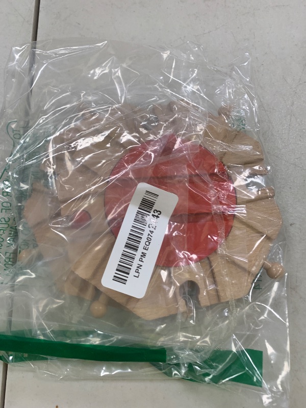 Photo 1 of Syhood 2 Pcs Wooden Train Track Expansion Packs Wooden Train Accessories 8 Way Wood Track Turntables Compatible with Most Tracks Brick Bridge for Table Tabletop Activities