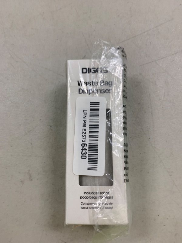 Photo 1 of DIGGS Dog Poop Bag Dispenser for Leash - Premium Dog Waste Bag Holder with Easy One-Hand Dispensing (Ash)