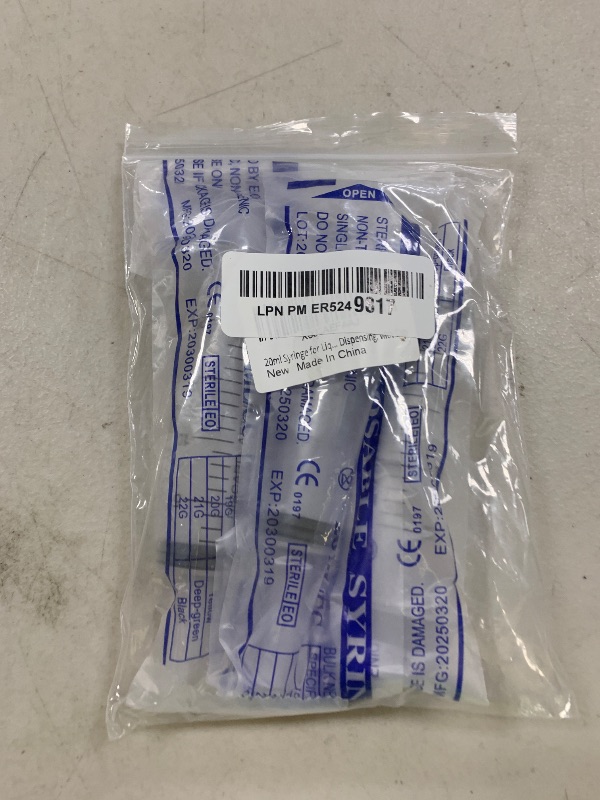Photo 1 of 20ml Syringe for Liquid, Oral, Scientific Labs, Measurement, Dispensing, with Cap- 3 Pack 20ml Syringes