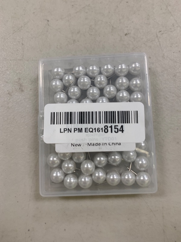 Photo 1 of 60 Pcs Push Pins, Thumb Tacks for Decorative Wall, Pearl White Thumbtacks for Bulletin Board Corkboard Map Calendar Photo Home Office