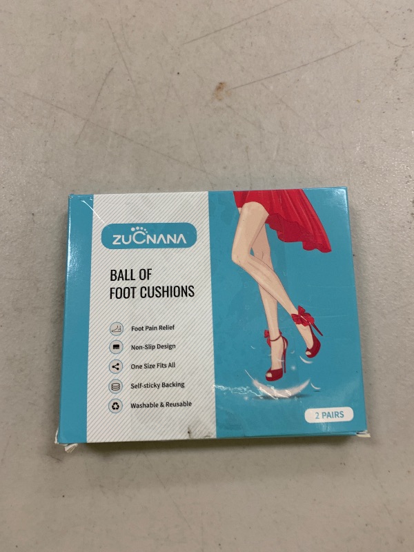 Photo 1 of ZUCNANA Ball of Foot Cushions (2 Pairs Gel Shoe Inserts), Heel Inserts for Women, Non Slip Heel Pads, Heel Cushions for Women Foot Pain Relief and Comfort, One Size Fits Any (Clear)
