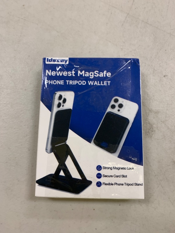 Photo 1 of LDSXAY Phone Tripod Wallet for MagSafe, Magnetic Phone Tripod Stand, Adjustable iPhone Wallet Compatible with iPhone 17/16/15/14/13/12 Series, Invisible Selfie Stick Tripod, Travel Essential (Black)