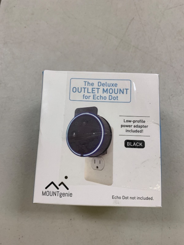 Photo 1 of Dot Genie Deluxe Mount for Amazon Echo Dot 2nd Generation Alexa: The Simplest and Cleanest High-End Outlet Wall Mount Hanger Stand for Kitchen and Bathroom Speakers (Black)
