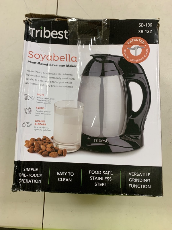 Photo 1 of Tribest Soyabella SB-130 Deluxe Automatic Nut Milk Maker & Soy Milk Maker Machine, White/Stainless Steel