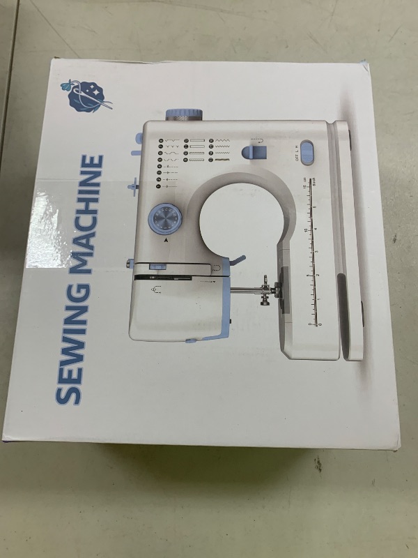 Photo 1 of SEDNEE Sewing Machine for Beginners with 16 Built-in Stitches, Small Sewing Machine with Accessory Kit, 2-Speed, Foot Pedal & Storage Drawer, Portable Full-Feature Design for Home DIY (Blue)