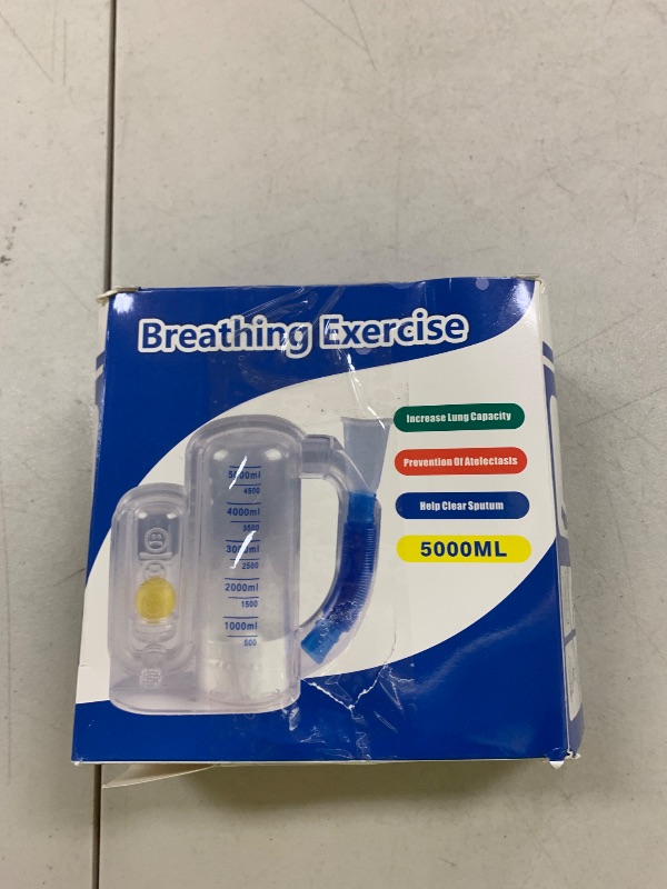 Photo 1 of Incentive Spirometer (WHITE02),Breathing Exercise Device for Lungs,Breathing Trainer for Adults,5000ml Volume Measurement with Flow Rate Indicator