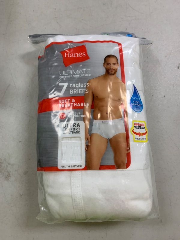 Photo 1 of Hanes Ultimate mens Ultimate Tagless With Comfortflex Waistband - Multiple Packs and Colors briefs underwear, White 7 Pack, X-Large US