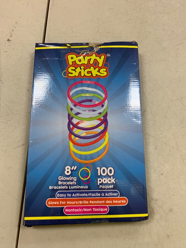 Photo 1 of PartySticks Ultra Bright Glow Sticks Bulk Party Supplies 100 Pack - 8" Glow in the Dark Light Up Halloween Party Favors, Glow Decorations, Neon Party Necklaces and Bracelets with Connectors