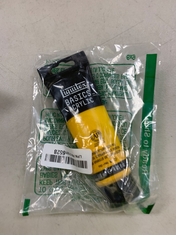 Photo 1 of Liquitex BASICS Acrylic Paint, 118ml (4-oz) Tube, Cadmium Yellow Deep Hue (Pack of 1)