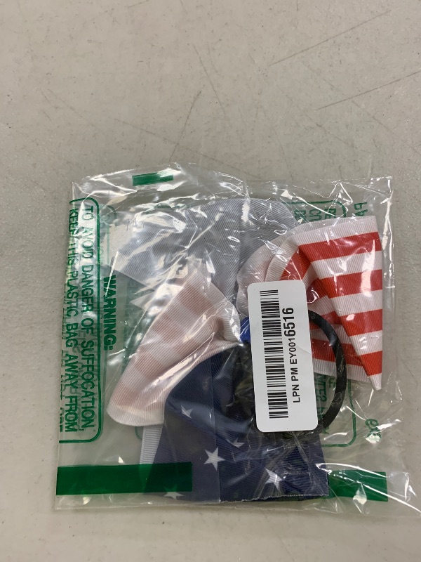 Photo 1 of 2PCS American USA Flag Cheer Bows for Girls 8inch 4th of July Independence Day Ponytail Holder Hair Ties Patriotic Flag Festival Hair Bow With Elastic Ponytail Holder Stars and Stripes Hair Tie Band