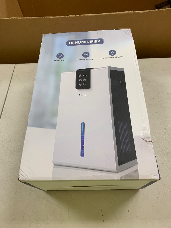 Photo 1 of Dehumidifier, Dehumidifiers for Home, 98 OZ Water Tank, (1000 sq.ft) Quiet Dehumidifier for Basement, Bedroom, Bathroom with Humidity Display, Auto Shut Off, Relaxing 7 Color Ambient Light(Gray)