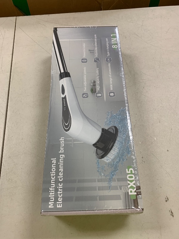 Photo 1 of Electric Spin Scrubber, Cordless Cleaning Brush, Shower Scrubber with 8 Brush Heads, Power Scrubber Dual Speeds with Adjustable Extension Handle, IPX7 Waterproof for Bathtub Floor Tile Car-B