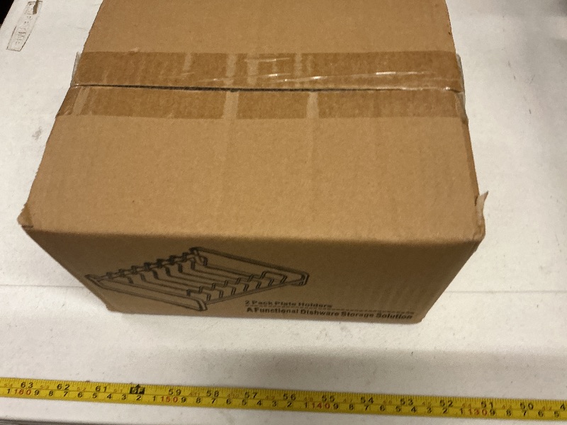 Photo 1 of 2 Pack Plate Holders Organizers 8 Slots Upright Cabinet Dish Drying Racks Metal Plate Stands (for 6In. 10In. Plates) Dish Organizers for Countertop and Cupboard(at Least 11.2in.Height) Black