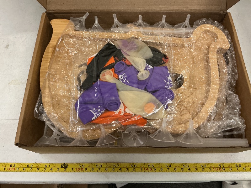 Photo 1 of 3PCS Wooden Halloween Decorations Letters Charcuterie Board Box-(with 14 Balloons) BOO Charcuterie Letters Fillable Food Halloween Party Supplies Halloween Party Table Decoration Food Tray Platter