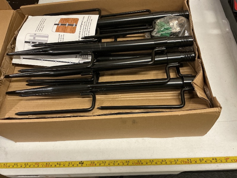 Photo 1 of 6 Pack String Light Poles, Outdoor String Light Pole 10 ft Forked Metal Light Pole with Adjustable Outdoor Light Stand, Deck, Backyard, Garden, Wedding, Rustproof and Sturdy with Hooks.