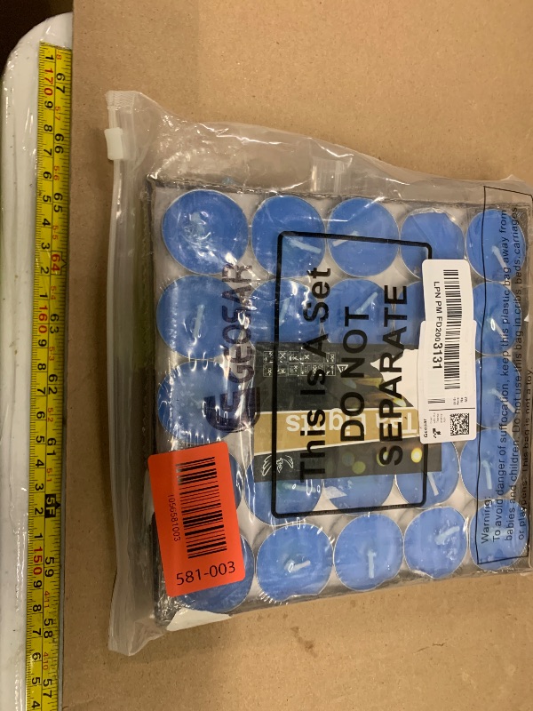 Photo 1 of 50 Sets Baby Shower Party Favors Including 50 Pcs Unscented Tealight Baby Shower Candles Gift Bags Cards for Gender Reveal Party Supplies(Blue)